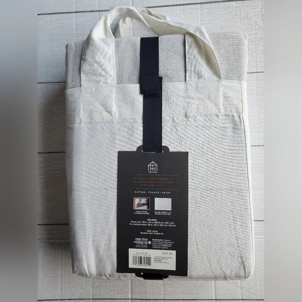 Hearth & Hand with Magnolia Chambray Stripe Duvet Cover Set Full/Queen